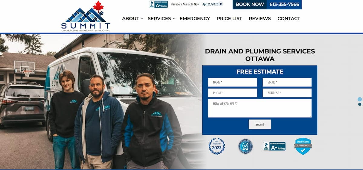 Summit Drain & Plumbing website