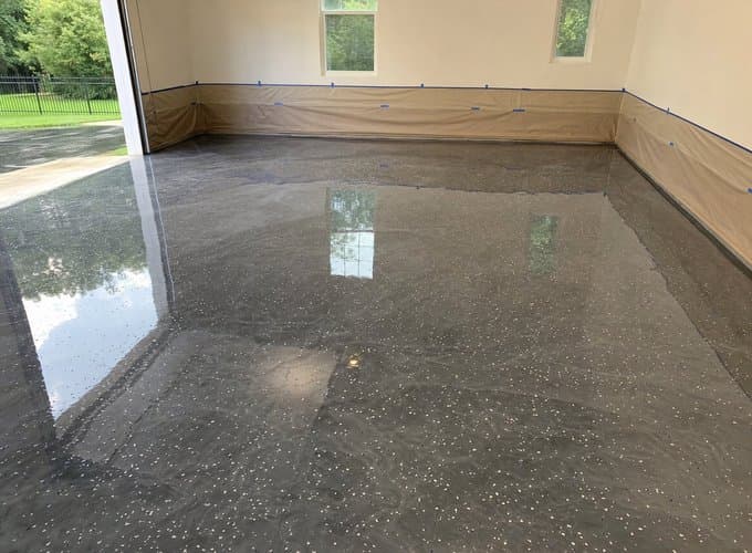 Epoxy garage floor coating application