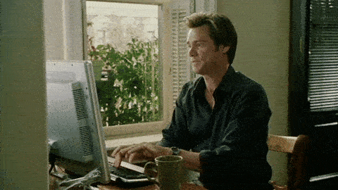 Photo of Jim Carrey Typing