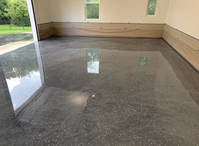 Epoxy garage floor coating application