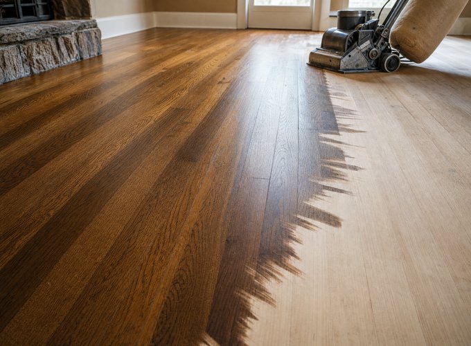 Floor sanding and refinishing project
