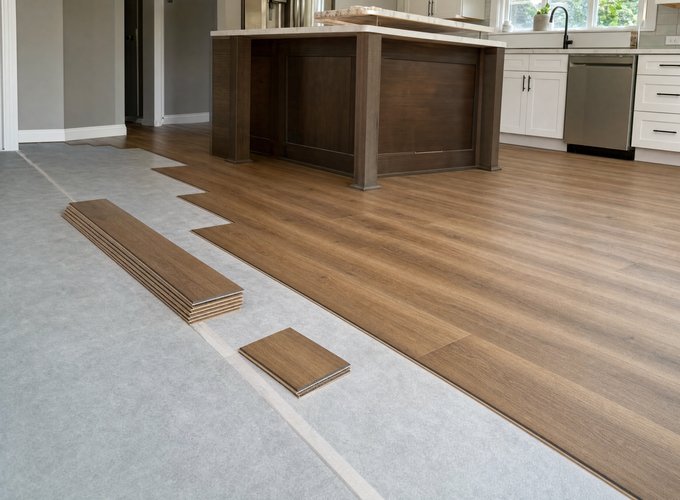 Luxury vinyl plank flooring installation